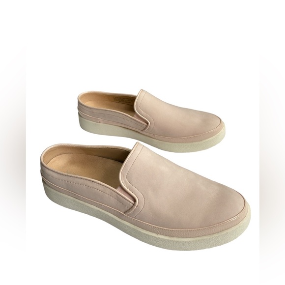 Vionic Effortless Pink Nubuck Leather Slip On Sneaker Mules Slides women Sz 8.5 - Picture 3 of 8